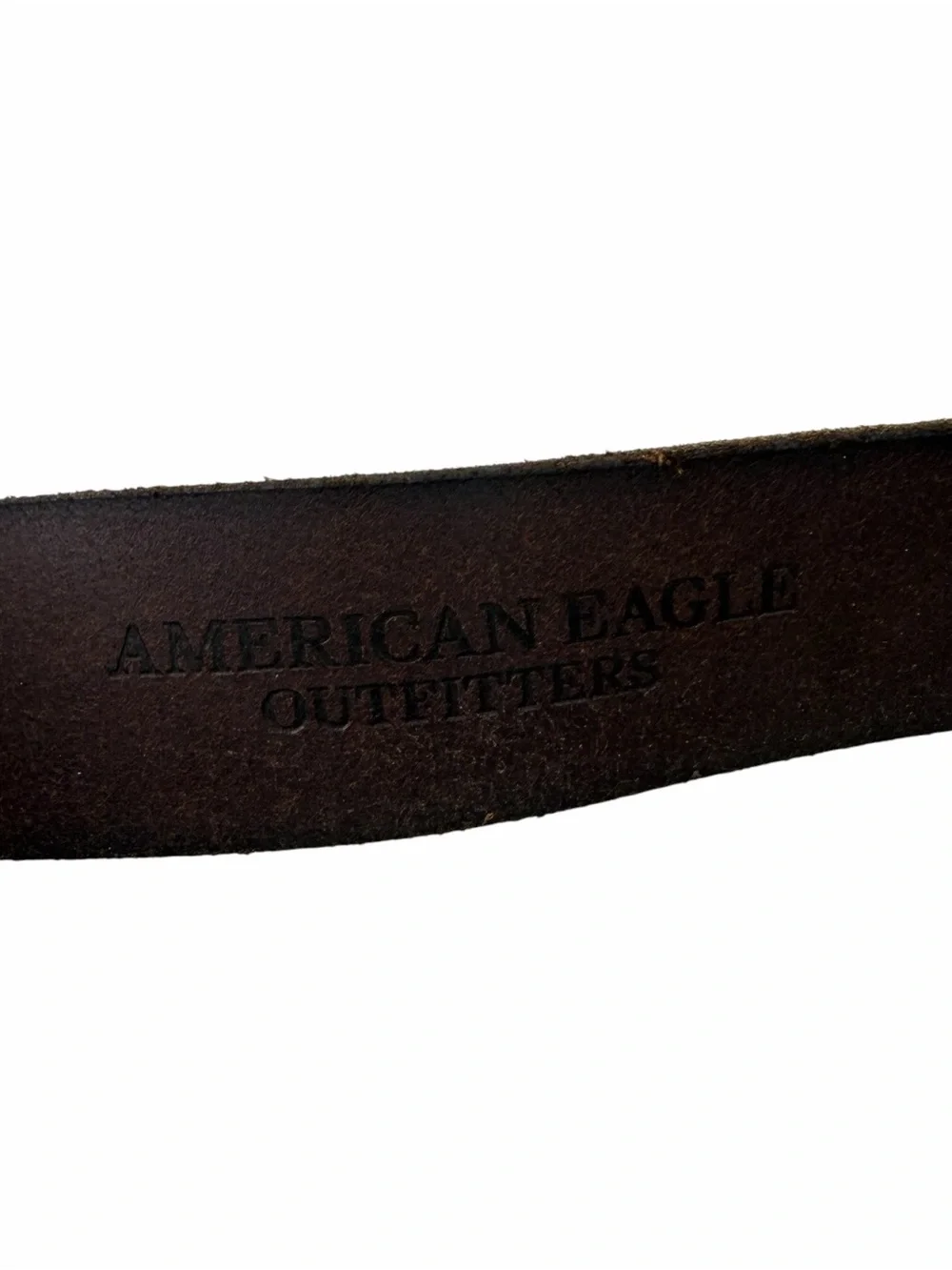 American Eagle Leather Belt Mens Dark Brown Rugged Eagle Logo Casual L/XL